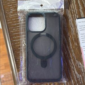 Black Phone Case with Ring Holder